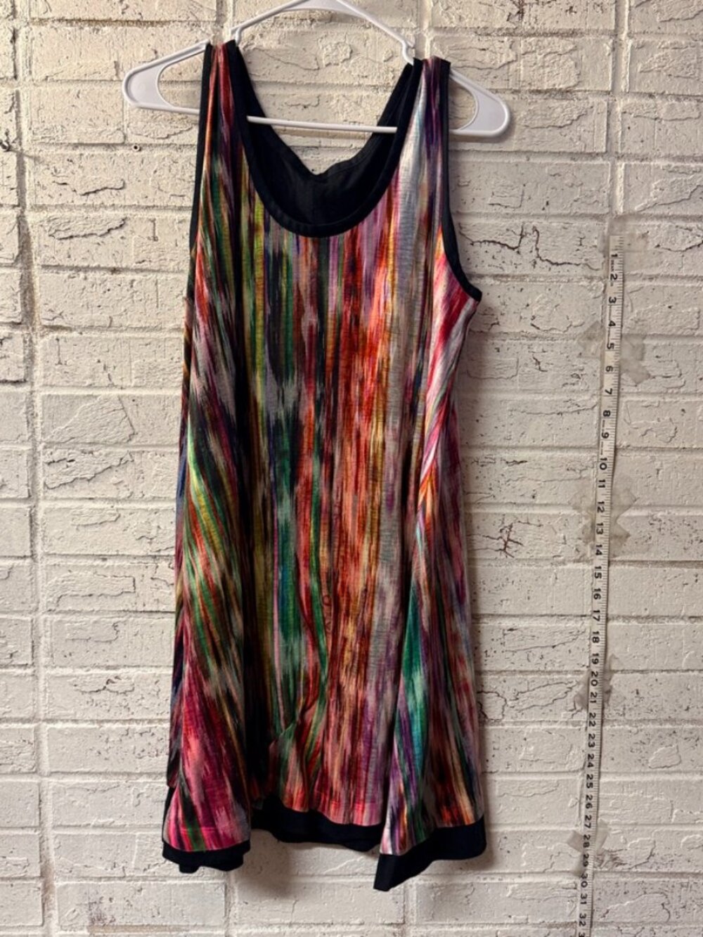 Colorful Abstract Print Tunic Tank Top | Flowy Sleeveless Boho Multicolor